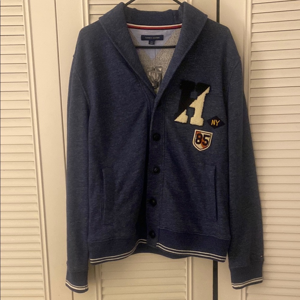 Tommy Hilfiger Blue Varsity Cardigan